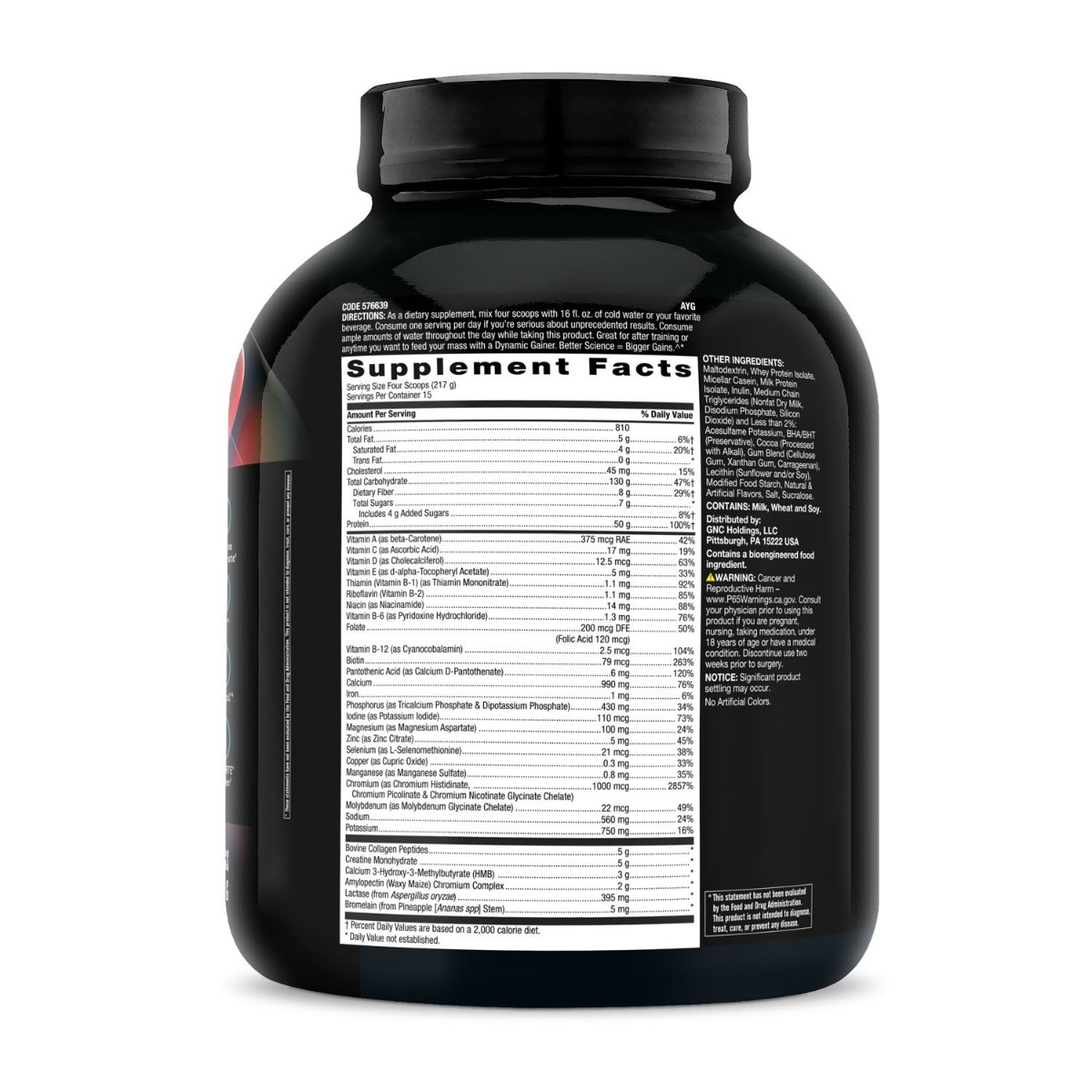 Gainer proteic cu aroma de ecler cu ciocolata Beyond Raw Dynamic Gainer, 3255 g, GNC