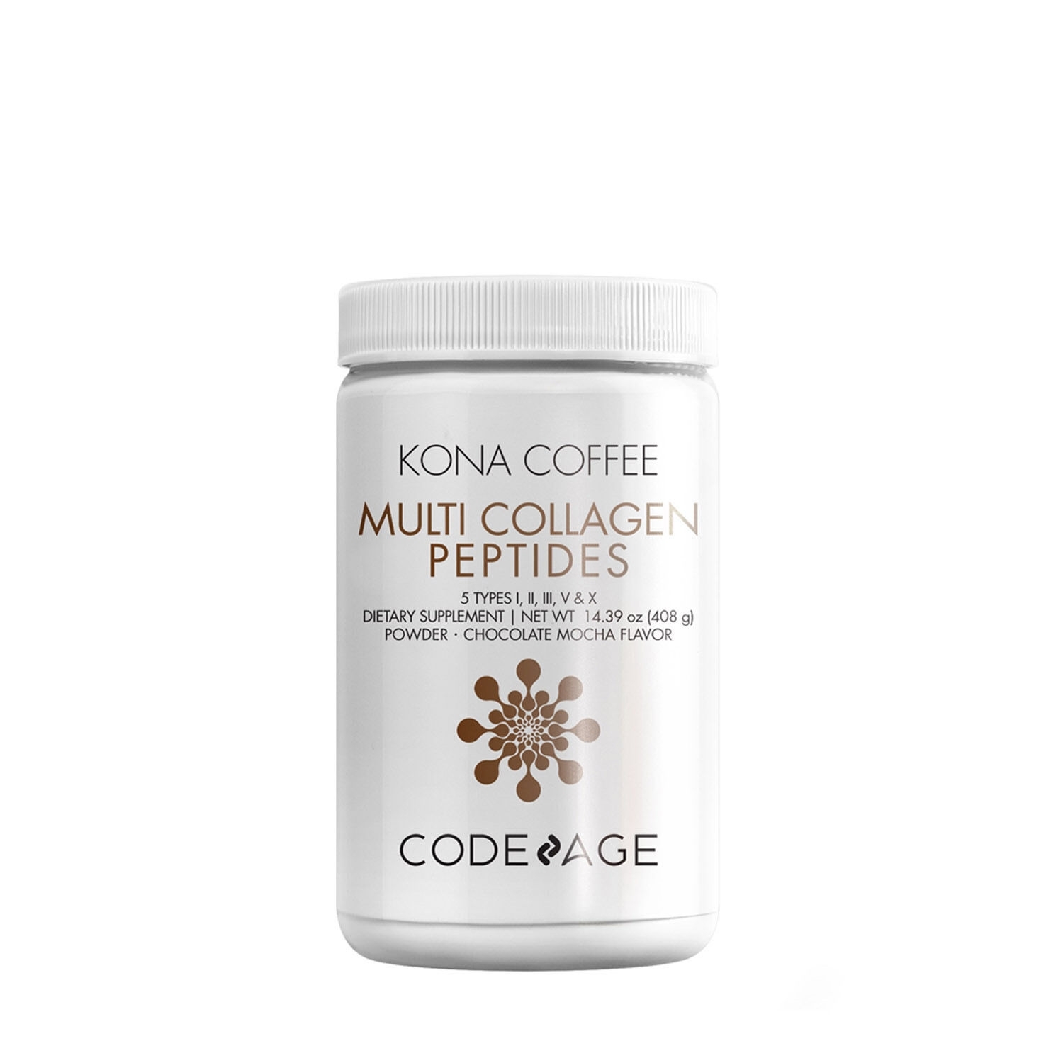 Colagen hidrolizat din 5 surse sub forma de peptide cu cafea kona solubila, 408 g, Code Age