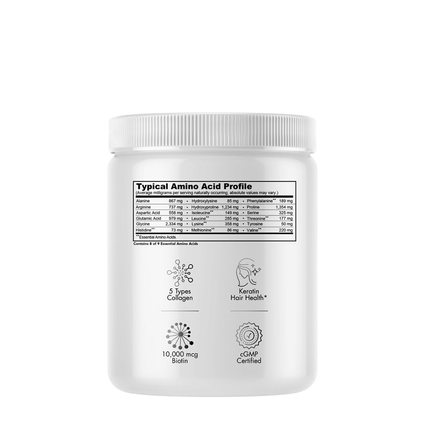 Peptide de colagen cu biotina, keratina si acid hialuronic, 323 g, Code Age