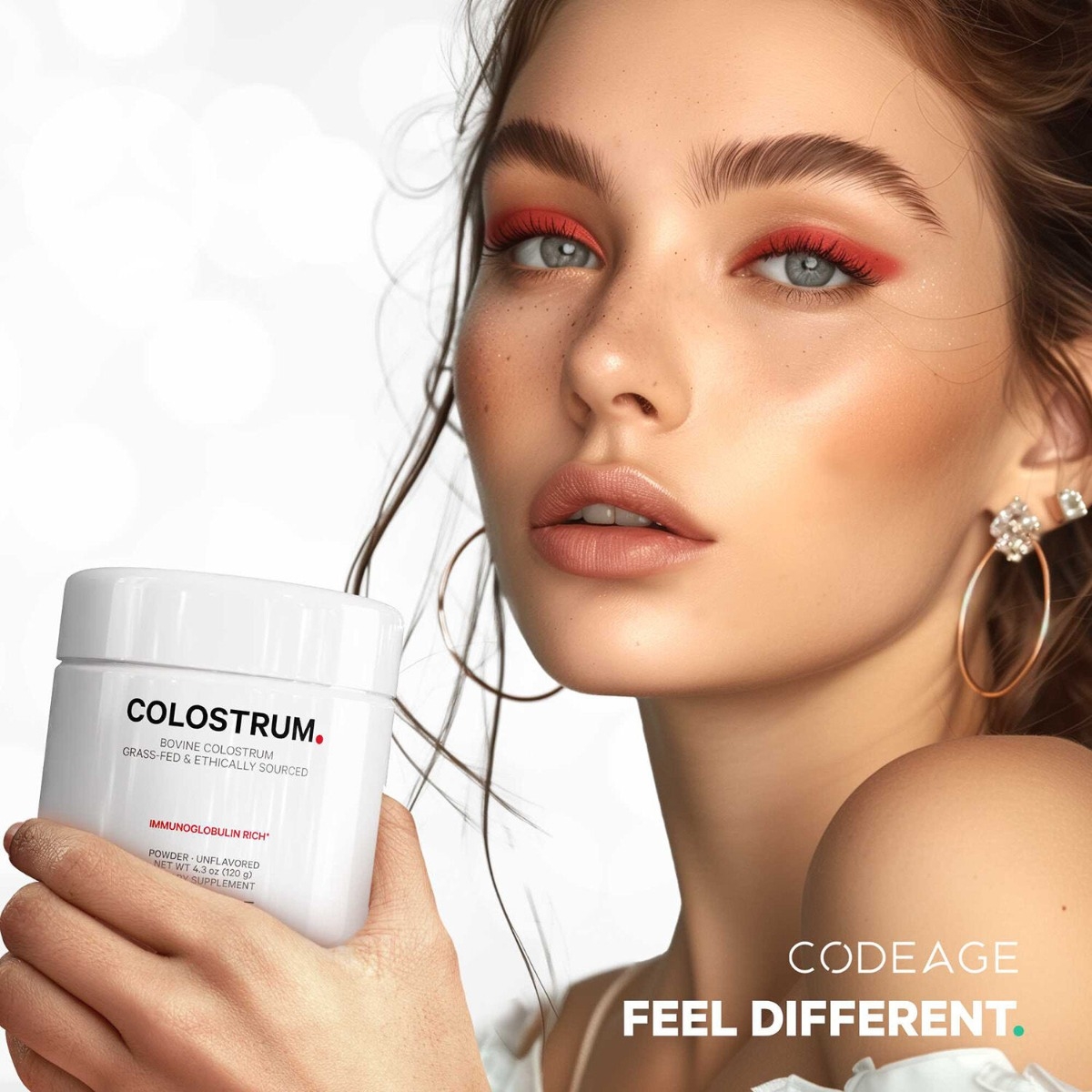 Colostru bovin cu imunoglobuline pentru imunitate si digestie fara aroma CodeAge, 120 g, GNC