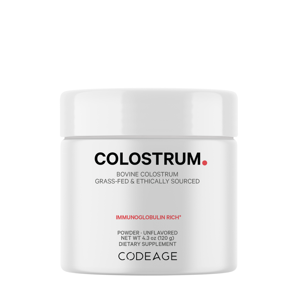 Colostru bovin cu imunoglobuline pentru imunitate si digestie fara aroma CodeAge, 120 g, GNC