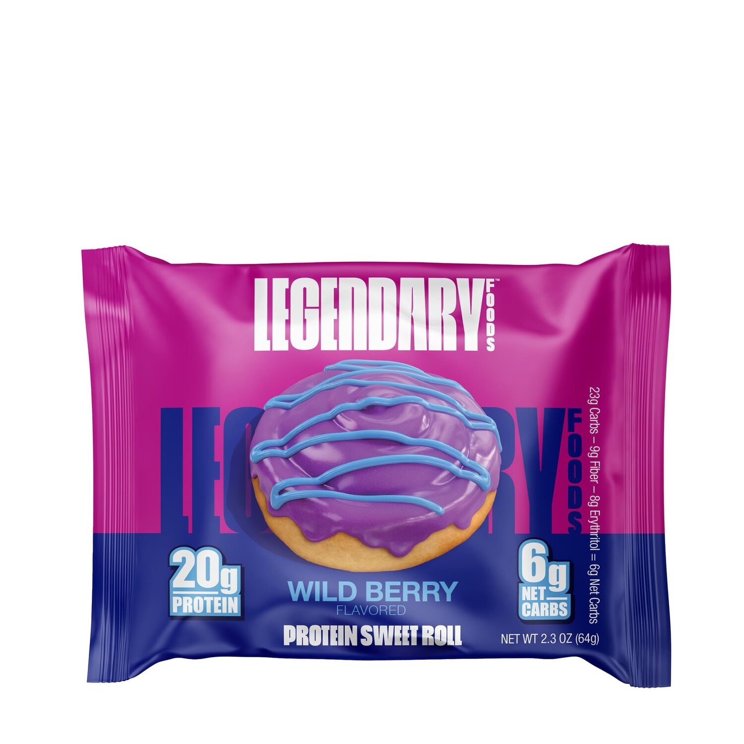 Rulou proteic cu aroma de fructe de padure, 64 g, Legendary Foods