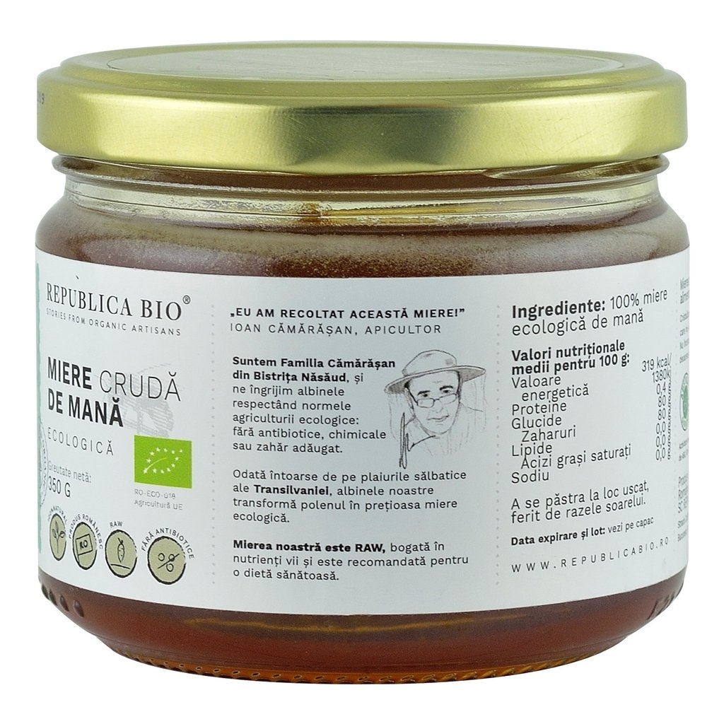 Republica BIO - Miere naturala ecologica de mana 700 g