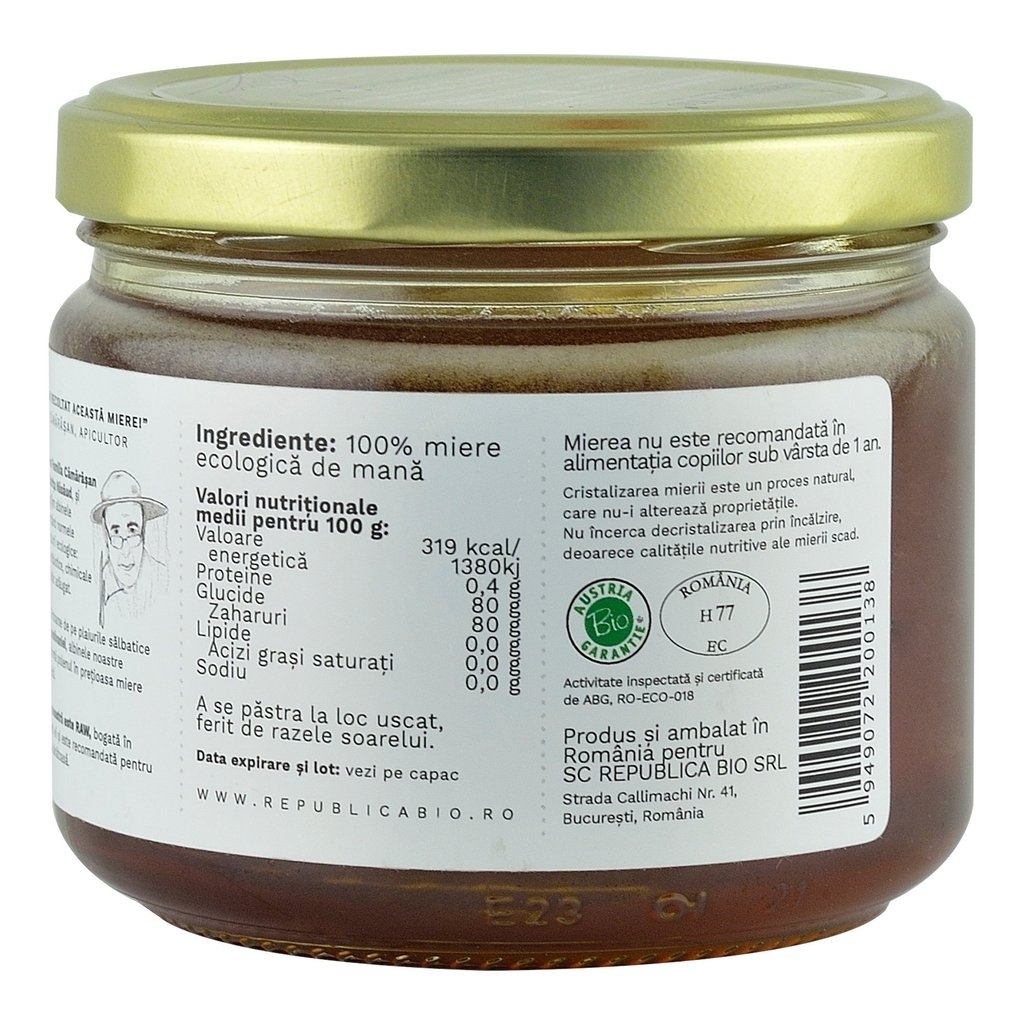 Republica BIO - Miere naturala ecologica de mana 700 g
