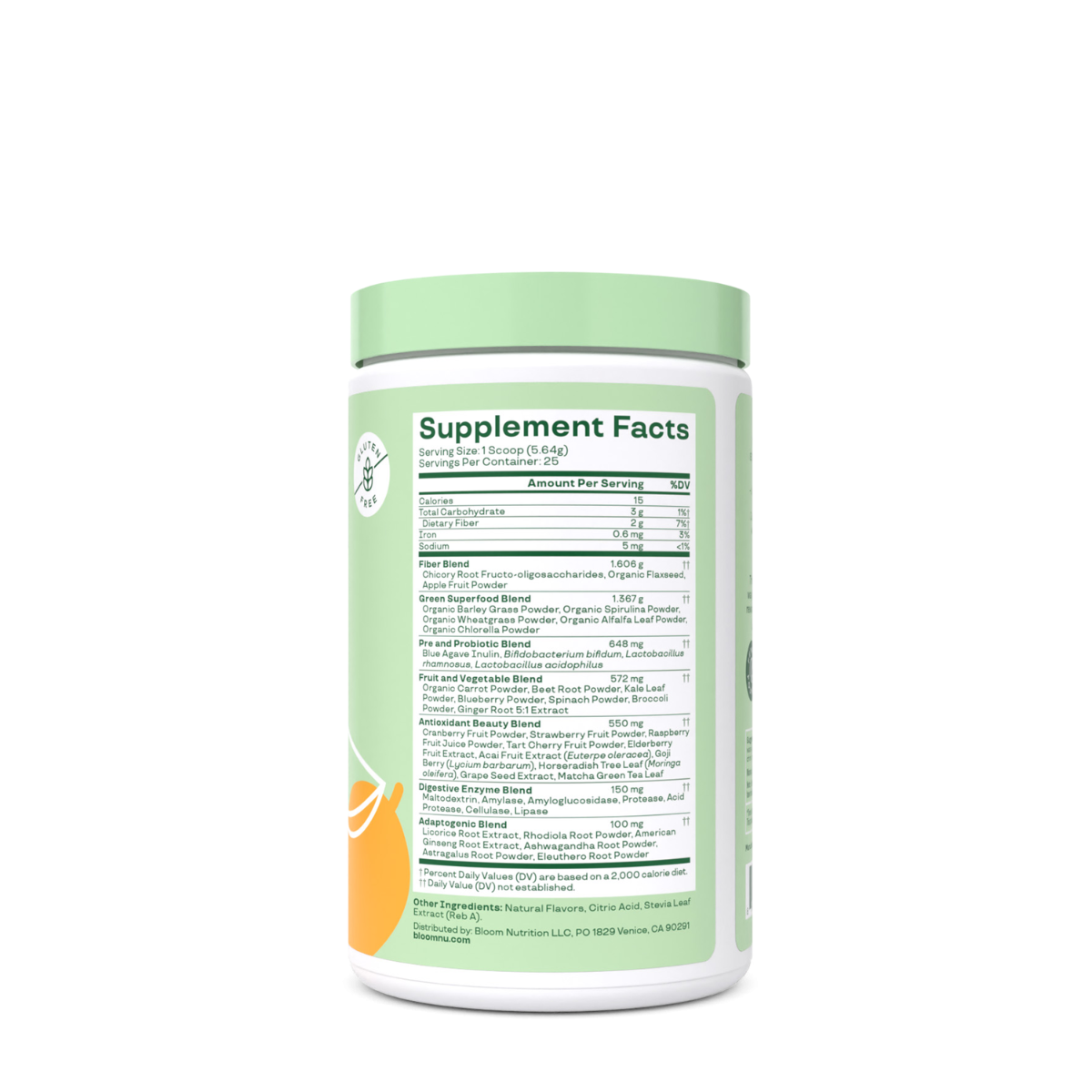 Amestec de super-alimente verzi cu aroma de mango Bloom Greens & Superfoods, 141 g, GNC