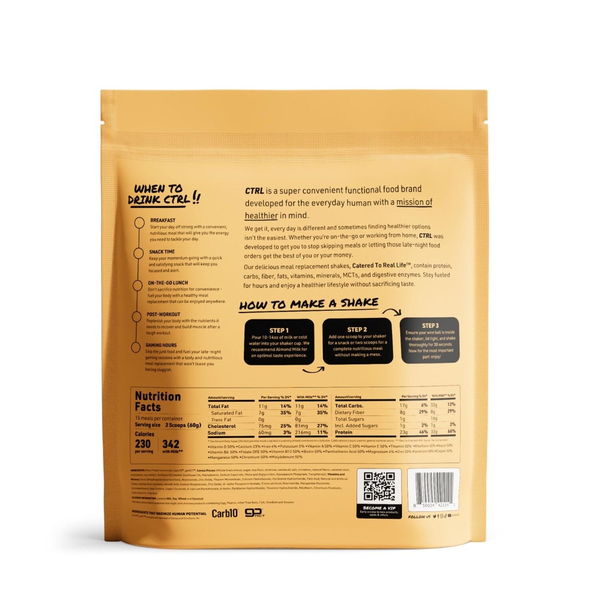 Shake proteic cu aroma de toast cu scortisoara CTRL, 900 g, GNC