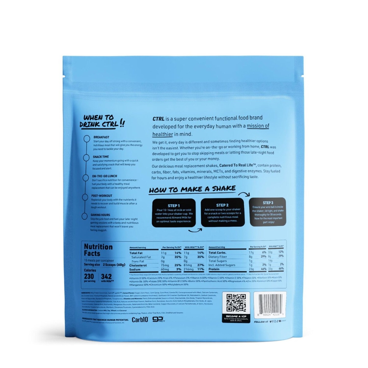 Shake proteic cu aroma de biscuiti si frisca CTRL, 900 g, GNC