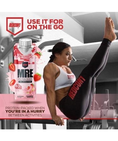 Shake proteic din alimente intregi cu aroma de capsuni, 500 ml, REDCON1