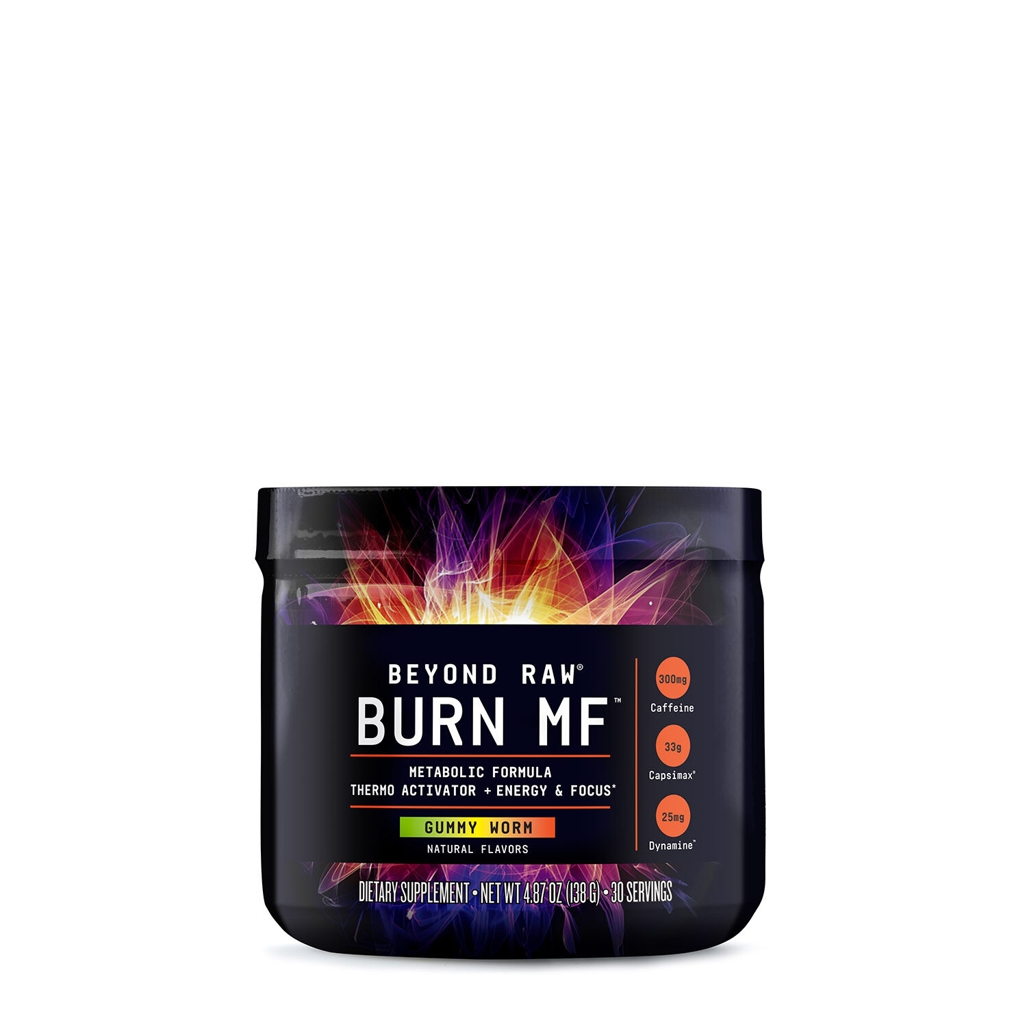 Termogenic arzator de grasimi cu aroma de gummy worm Burn MF, 138  g, Beyond Raw