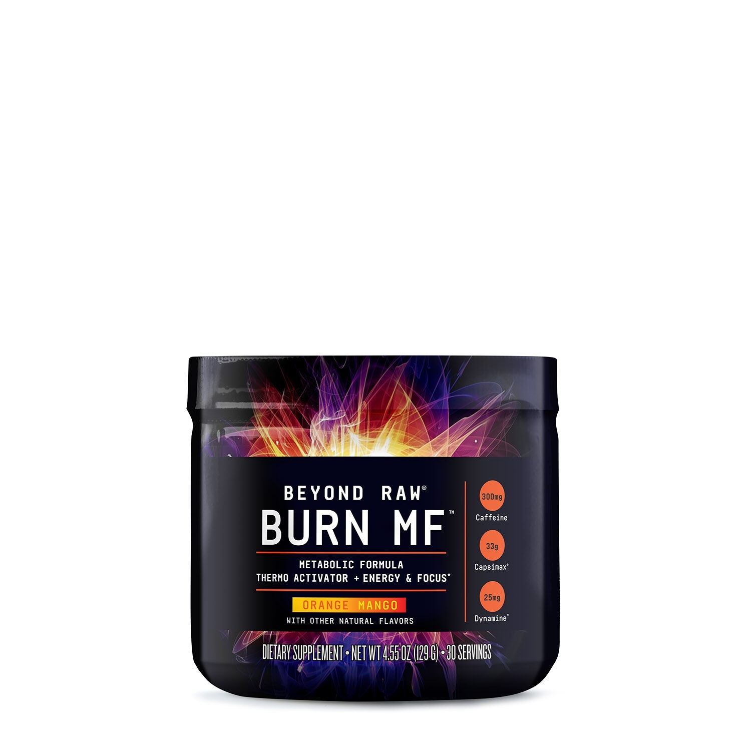 Termogenic arzator de grasimi cu aroma de de portocale si mango Burn MF, 129 g, Beyond Raw