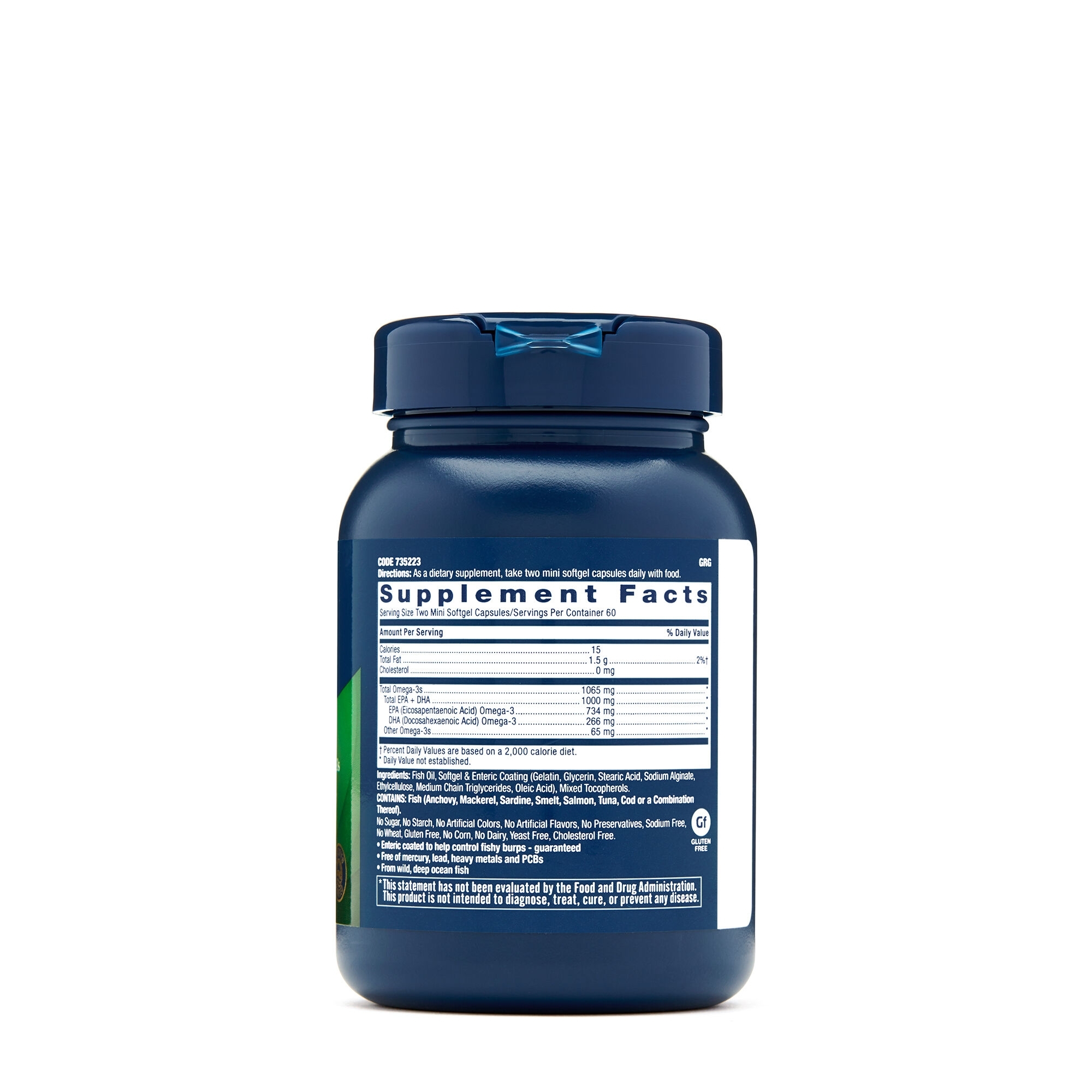 Ulei de peste mini Triple Strength, 120 capsule, GNC