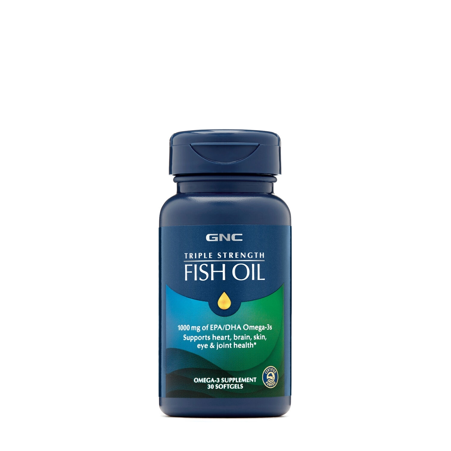 Ulei de peste 1000 mg omega-3 EPA si DHA Triple Strength, 30 capsule, GNC