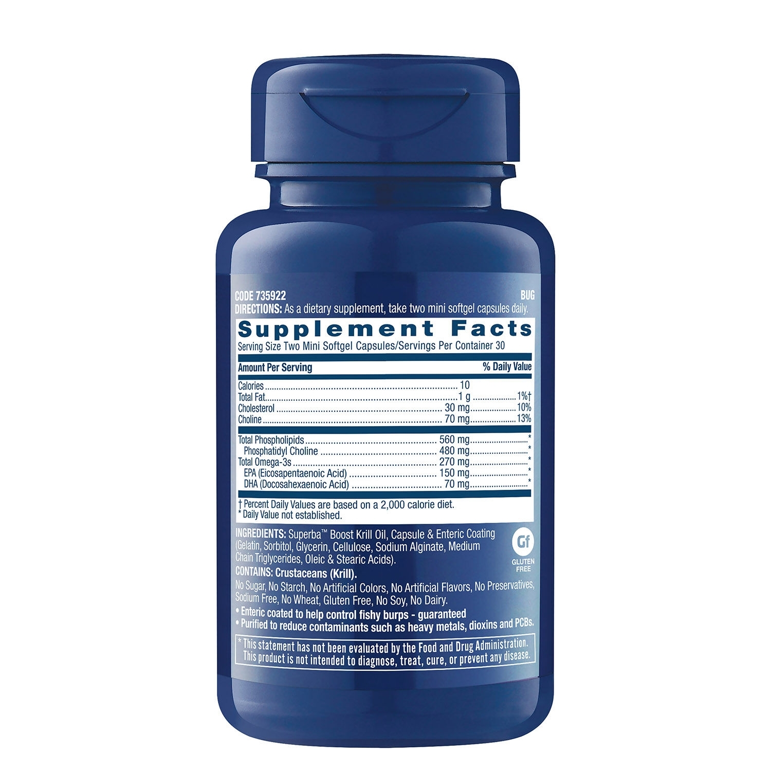 Ulei de krill mini Triple Strength, 60 capsule, GNC