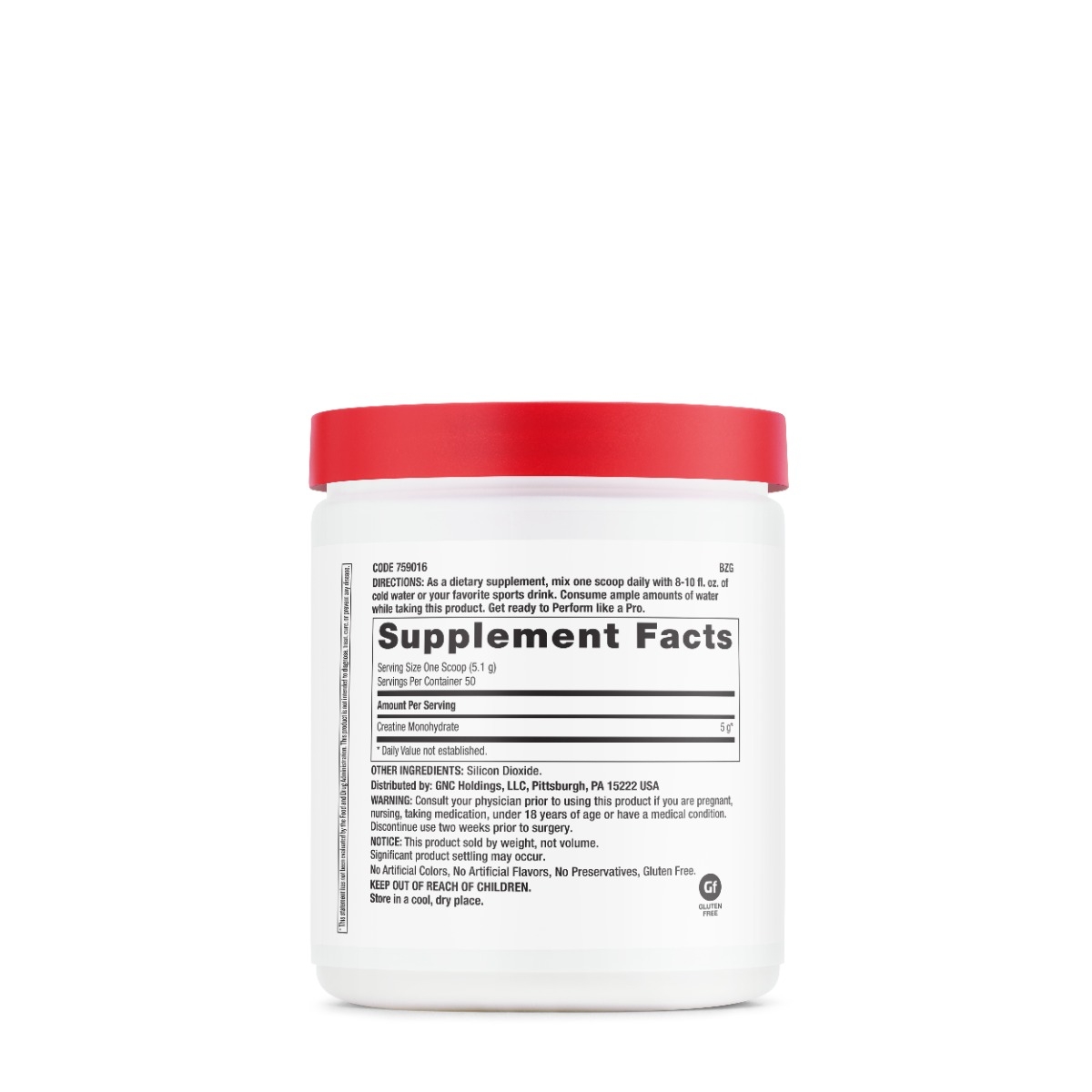 Creatina monohidrata fara aroma, Pro Performance, 255 g, GNC