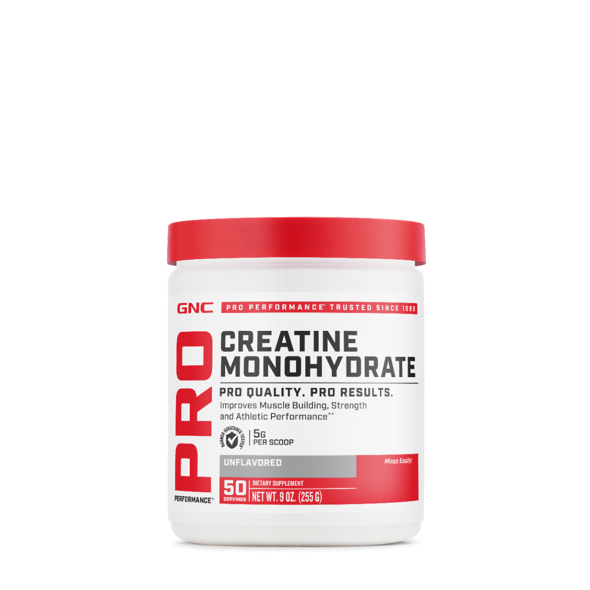 Creatina monohidrata fara aroma, Pro Performance, 255 g, GNC