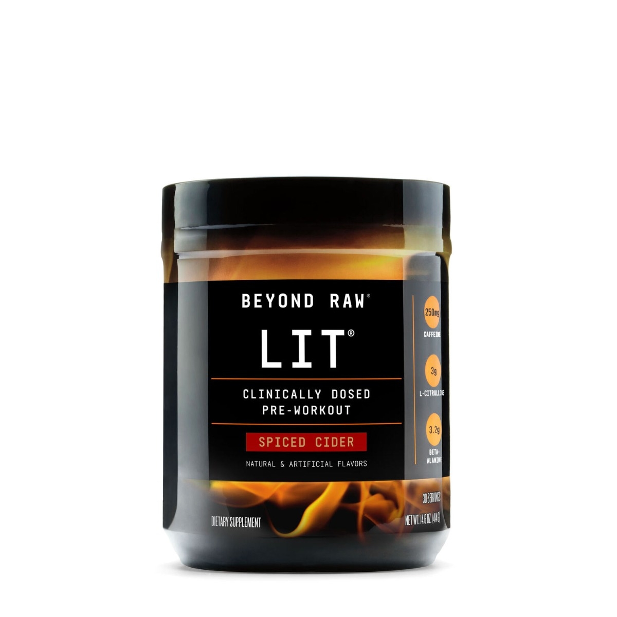 Formula pre-workout cu aroma de Spiced Cider Beyond Raw Lit, 414 g, GNC