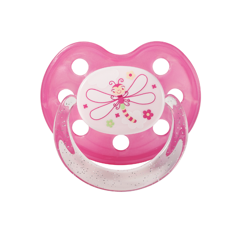 Baby Nova suzeta silicon ortodontica cu inel 2 buc + 18 luni fetita