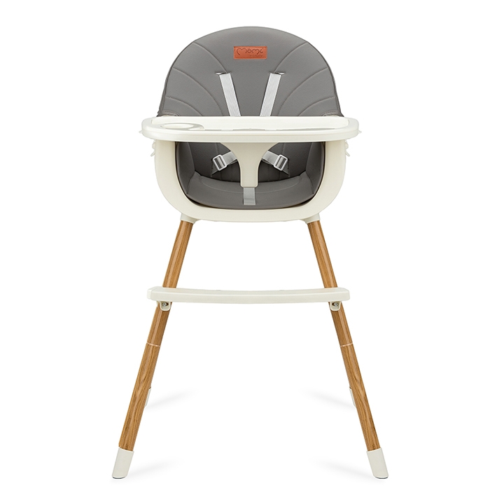 Scaun de masa copii Momi Reki, Piele ecologica, Dark Grey