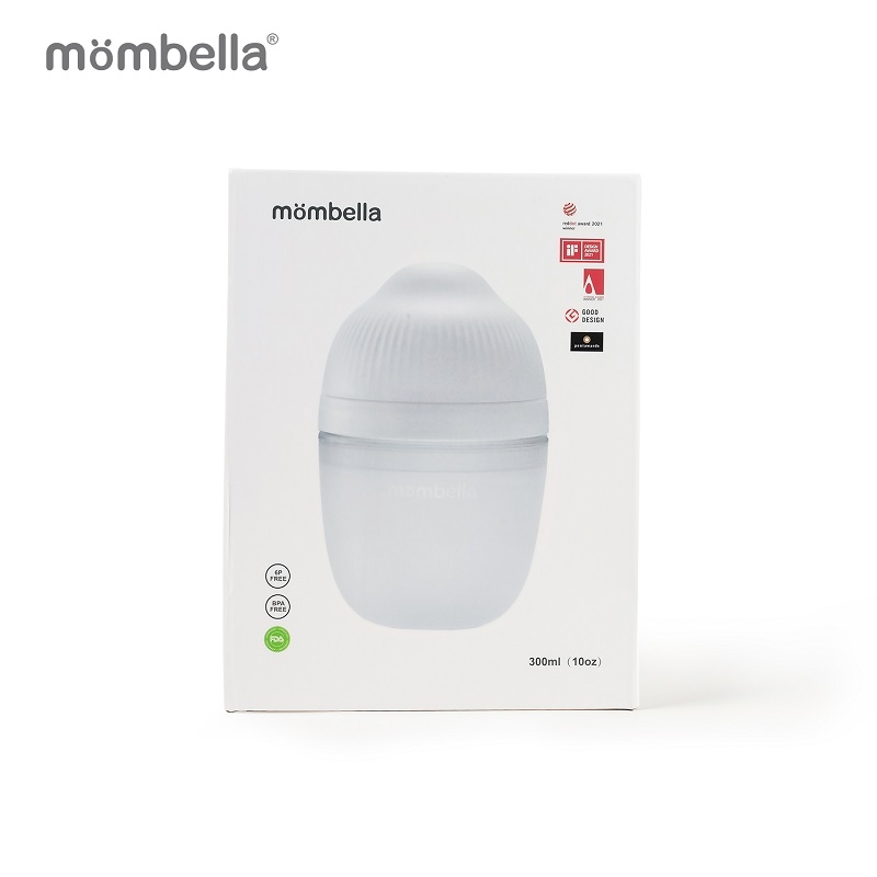 Biberon Anticolici Mombella Breast-Like, 300ml, Tetina 360Ãƒâ€šÃ‚Â° XL Flux Consistent, 100% Silicon, Ivory