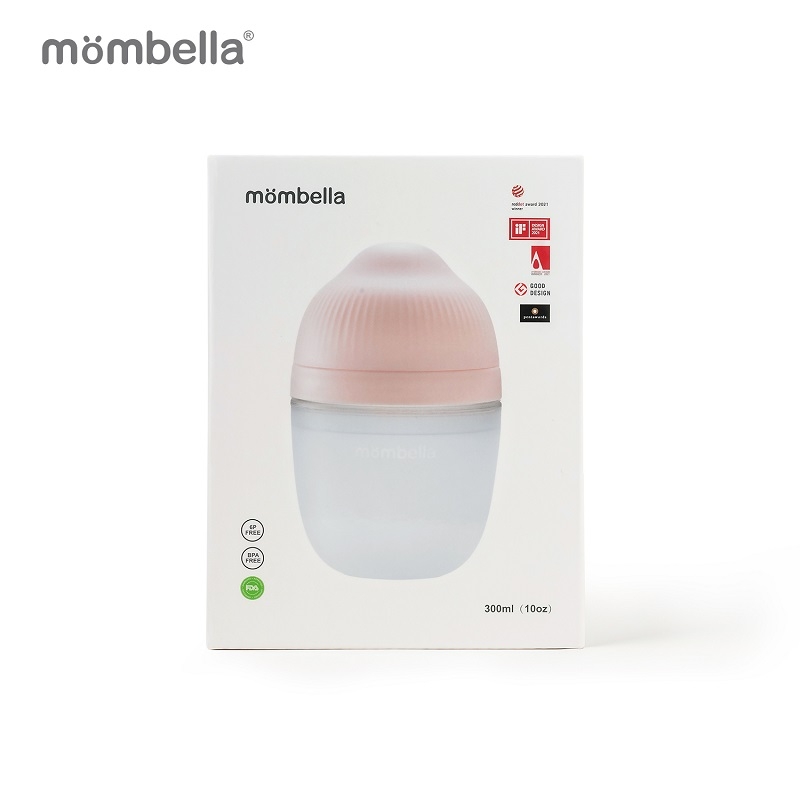 Biberon Anticolici Mombella Breast-Like, 300ml, Tetina 360Ãƒâ€šÃ‚Â° XL Flux Consistent, 100% Silicon, Old Roze