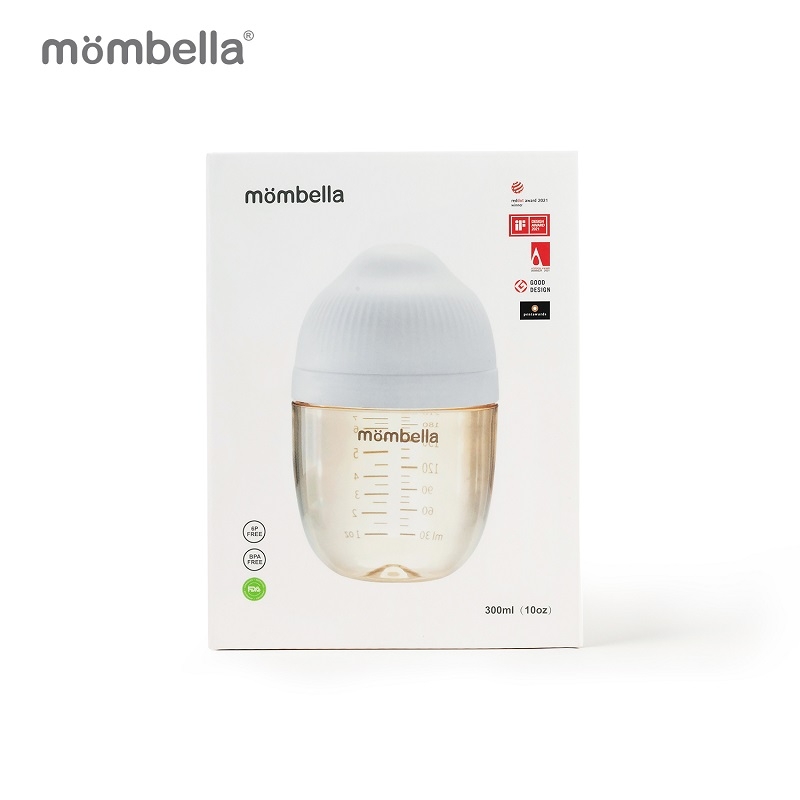Biberon Anticolici Mombella Breast-Like, 300ml, Tetina 360Ãƒâ€šÃ‚Â° XL Flux Consistent, PPSU, Ivory