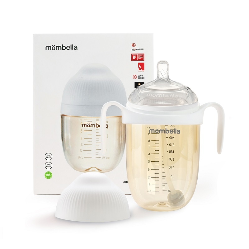 Biberon Anticolici Mombella Breast-Like, 300ml, Tetina 360Ãƒâ€šÃ‚Â° XL Flux Consistent, PPSU, Ivory
