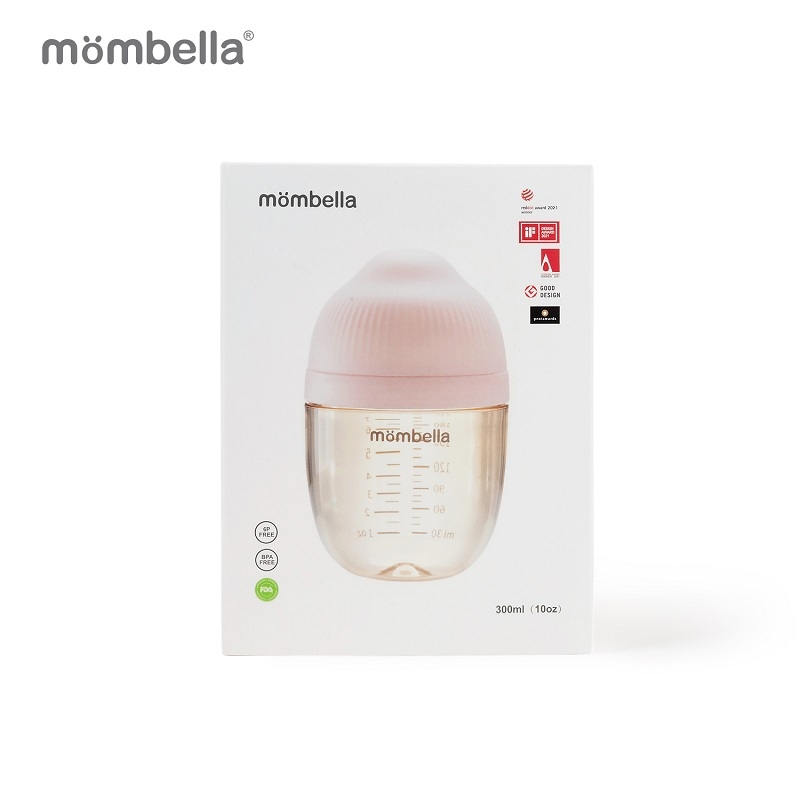 Biberon Anticolici Mombella Breast-Like, 300ml, Tetina 360Ãƒâ€šÃ‚Â° XL Flux Consistent, PPSU, Old Roze