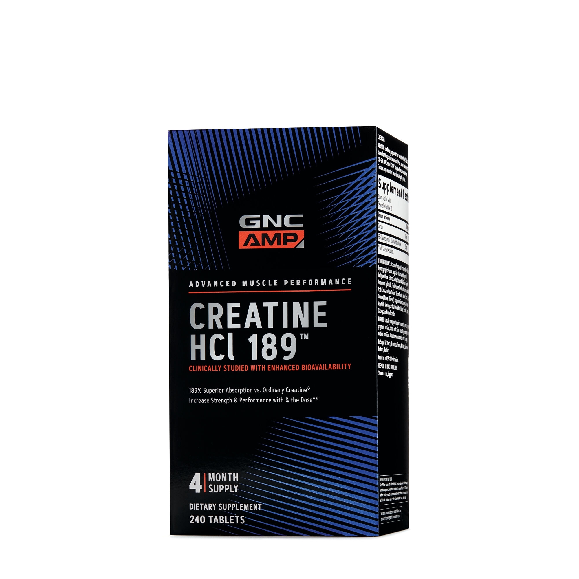 Creatina HCL 189 AMP, 240 tablete, GNC