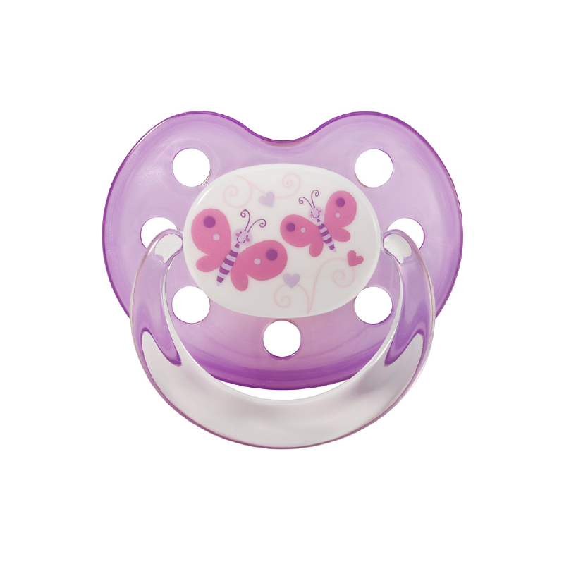 Baby Nova suzeta silicon ortodontica cu inel 2 buc 6-18 luni fetita