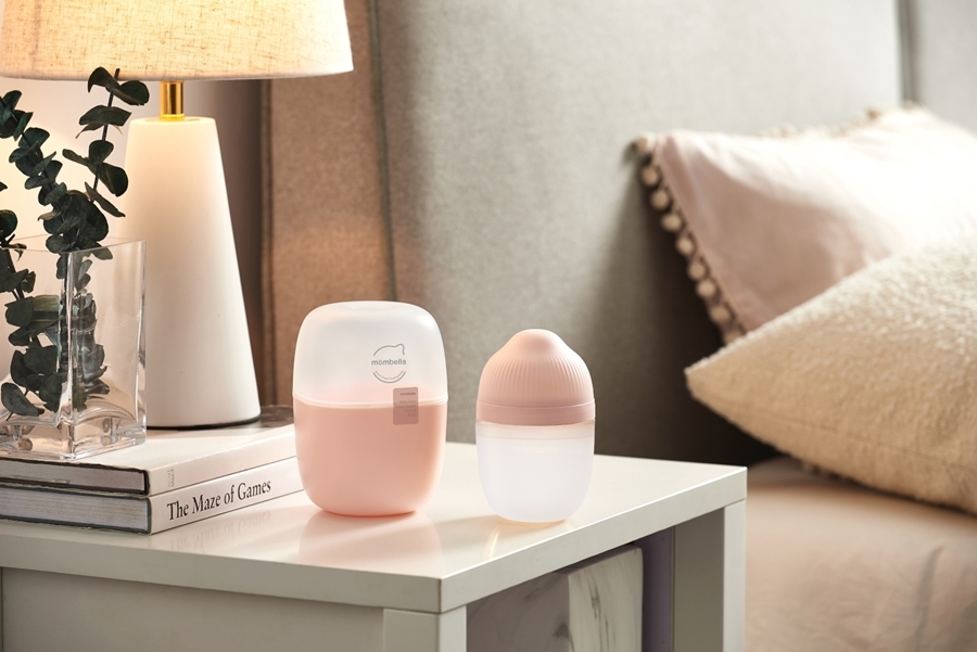 Biberon Anticolici Mombella Breast-Like, 210ml, Tetina M flux mediu, 100% Silicon, Old Roze