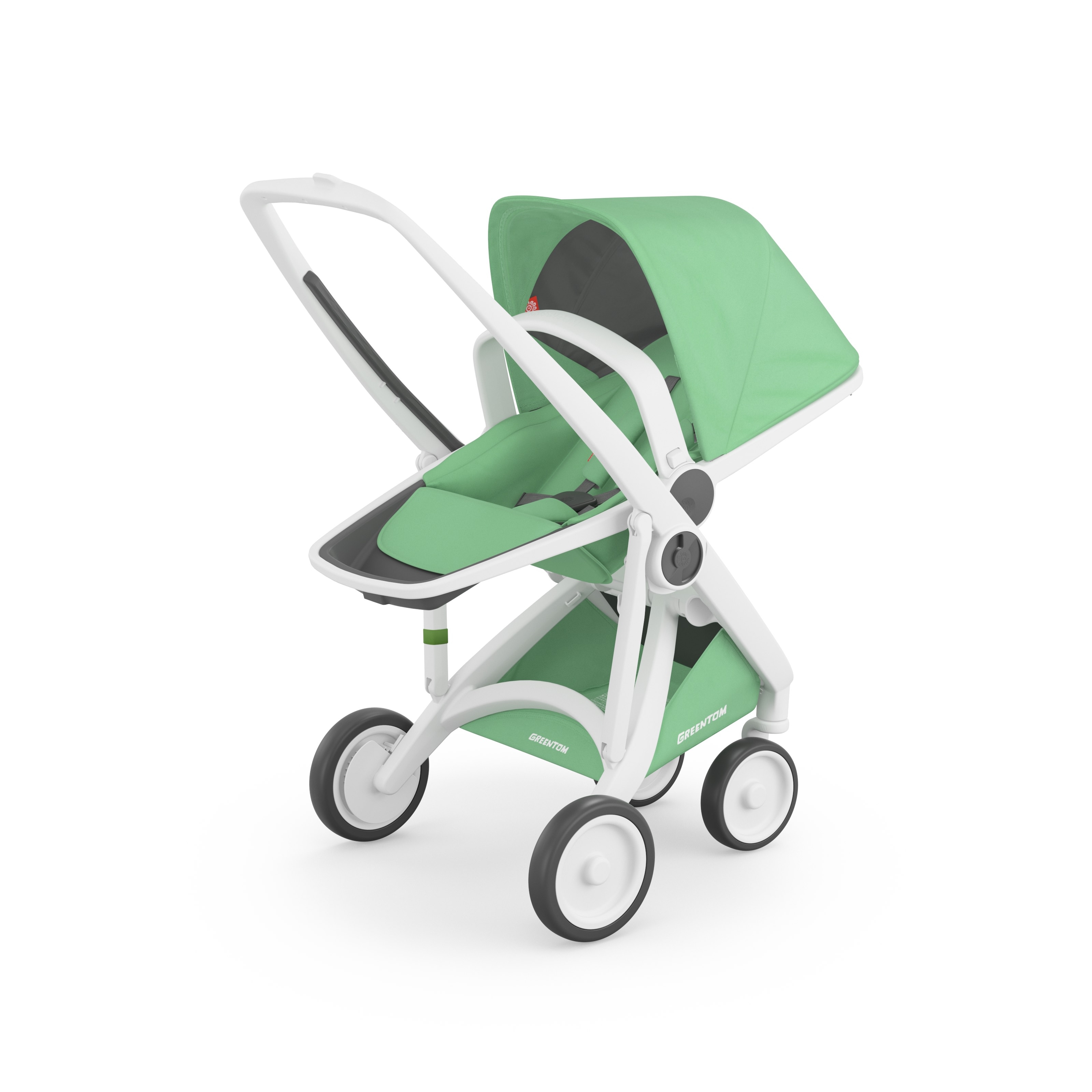 Carucior 2 In 1, Greentom, 100% Ecologic, White Mint