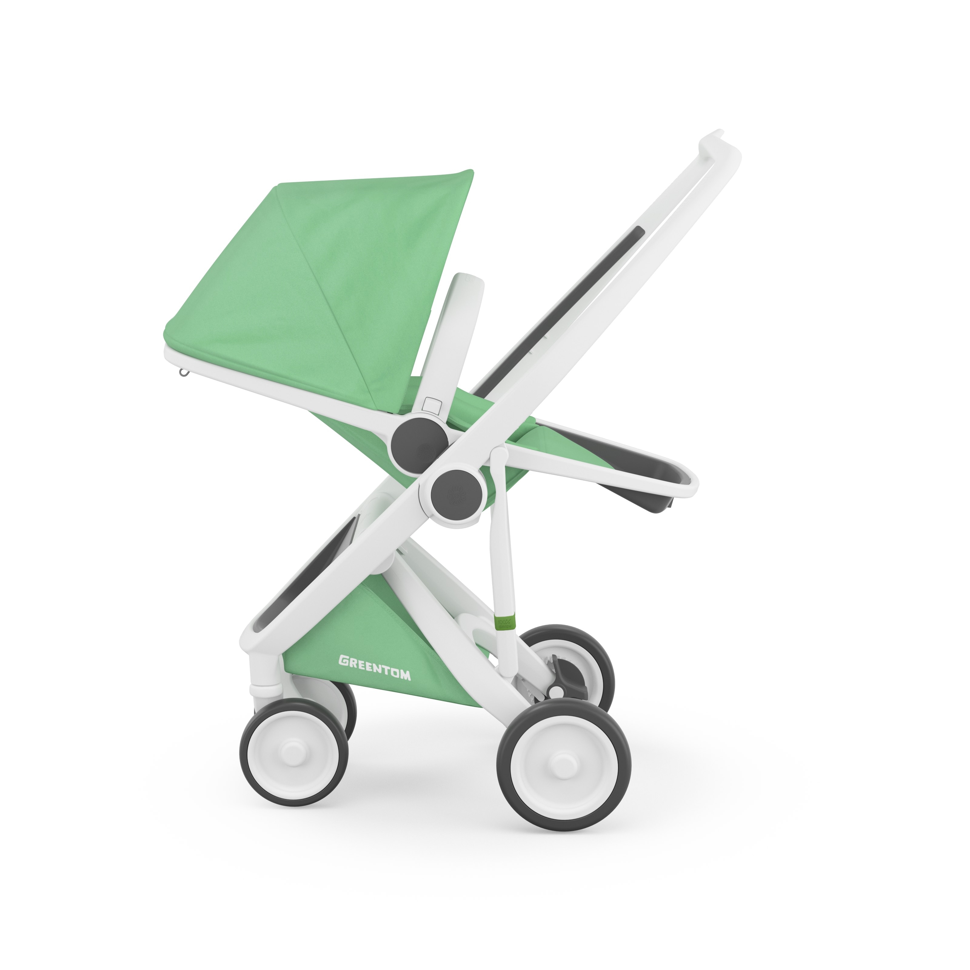 Carucior 2 In 1, Greentom, 100% Ecologic, White Mint