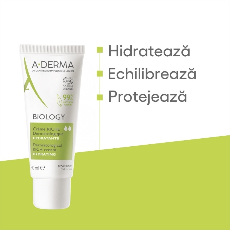 Biology Riche crema hidratanta, 40 ml, A-Derma