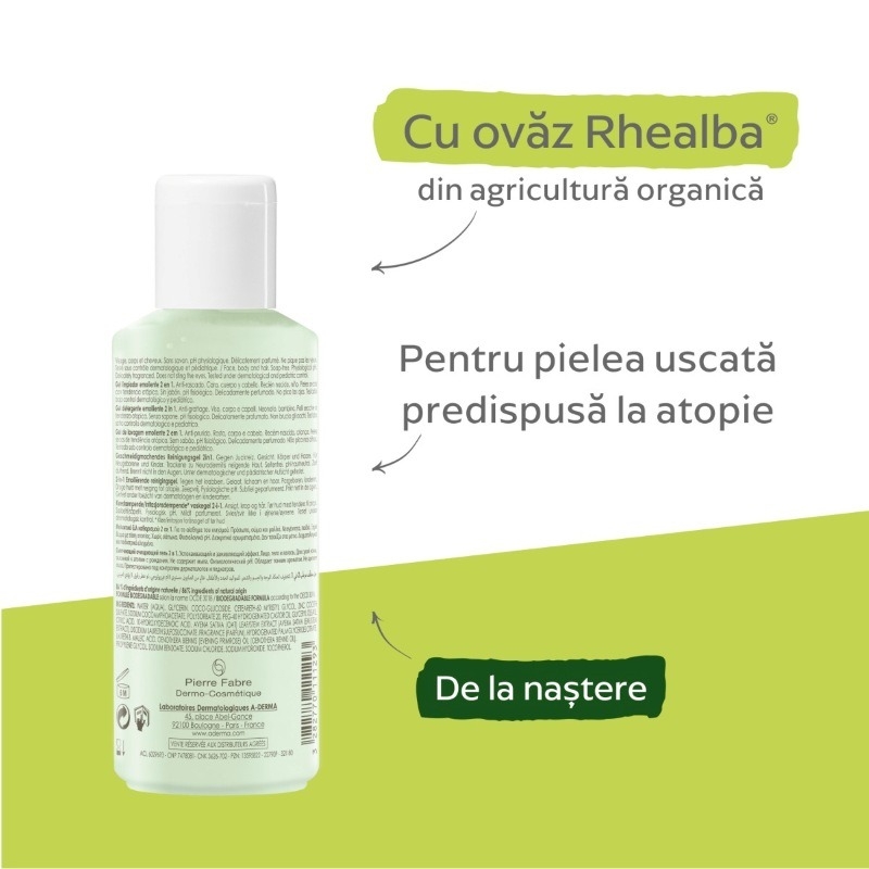 Exomega Control gel spumant emolient 2 in1, 200ml, A-Derma