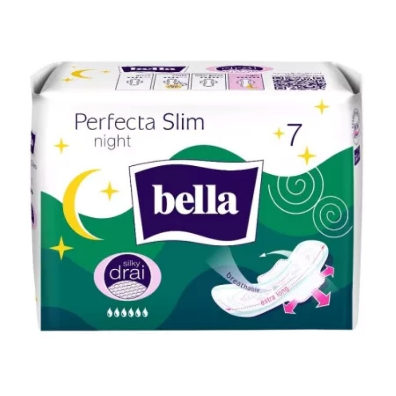 Absorbante de noapte Perfecta Slim Night Silky Drai, 7 bucati, Bella