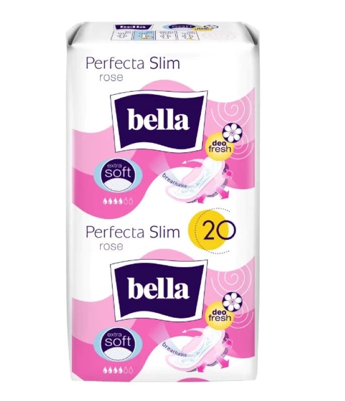 Absorbante igienice Perfecta Slim Rose Extra Soft Deo, 20 bucati, Bella