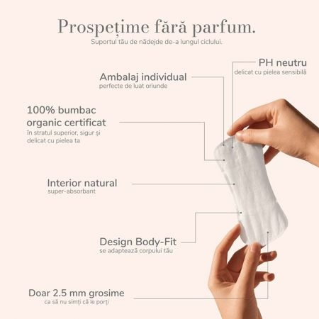 Absorbante din bumbac organic Zilnice, 24 bucati, Enroush Absorbante din bumbac organic Zilnice, 24 bucati, Enroush