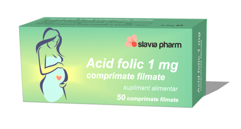 Acid folic 1 mg, 50 comprimate, Slavia Pharm