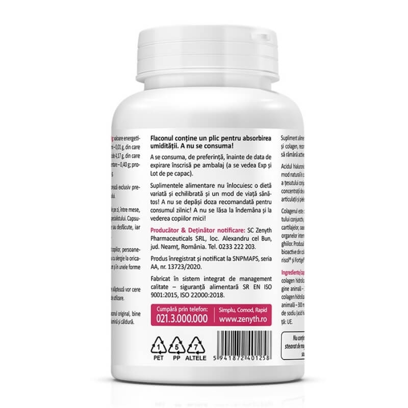 Hyaluronic Acid cu Collagen Complex, 60 capsule, Zenyth
