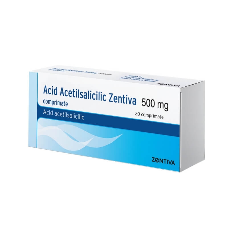 Acid acetilsalicilic, 500 mg,  20 comprimate, Zentiva