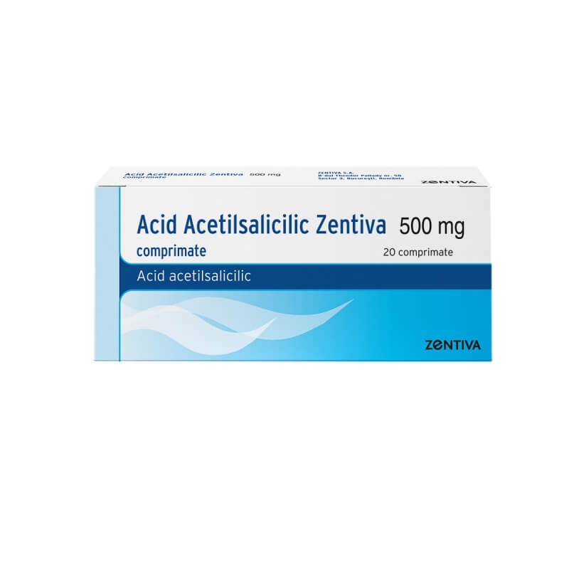 Acid acetilsalicilic, 500 mg,  20 comprimate, Zentiva