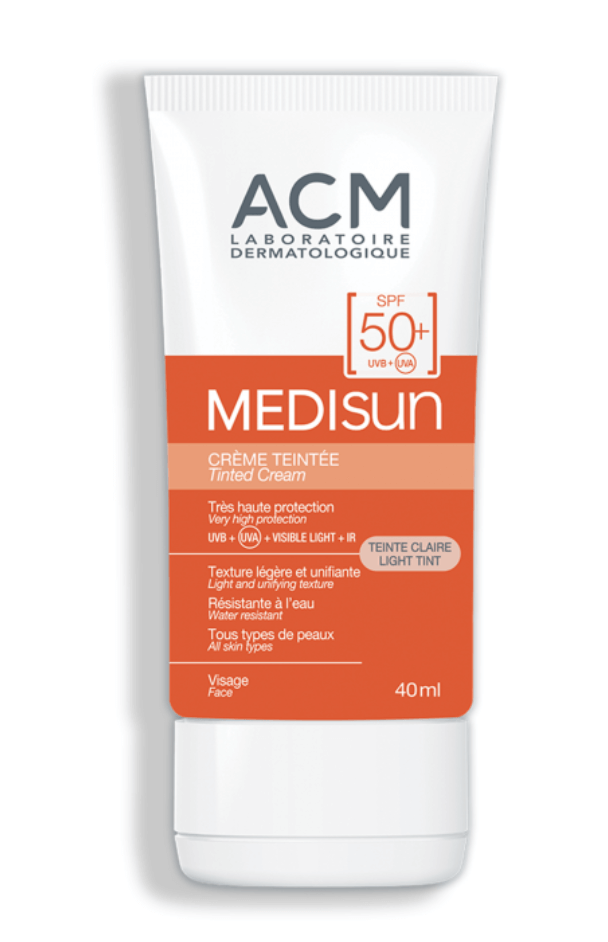 Crema colorata pentru protectie solara cu SPF 50+ Light Tint Medisun, 40 ml, Acm