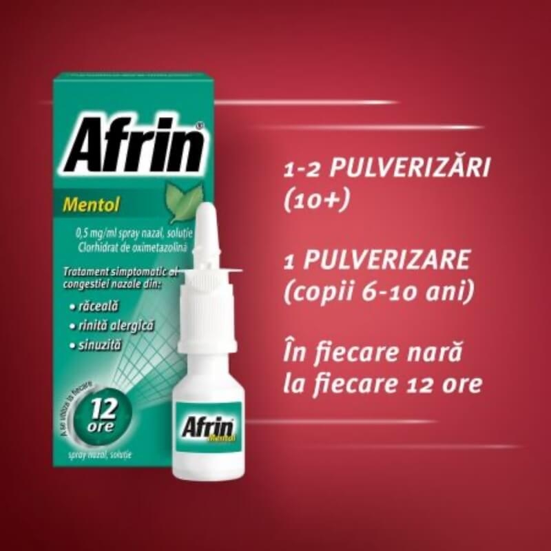 Afrin Mentol decongestionant nazal spray 0,5 mg/ml, 15 ml, Bayer