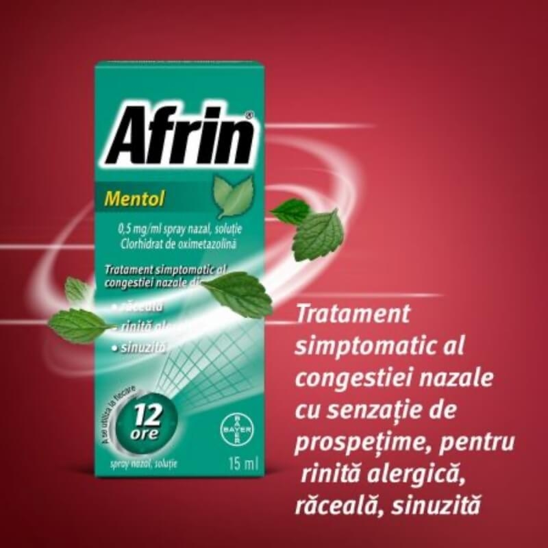 Afrin Mentol decongestionant nazal spray 0,5 mg/ml, 15 ml, Bayer