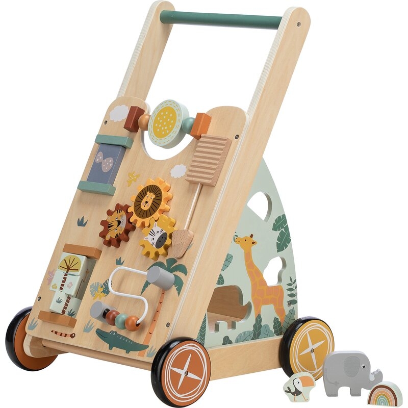 Antepremergator cu multiple activitati, Din lemn, My First Steps, 31.8 x 26.5 x45.5 cm, Free2Play, Safari