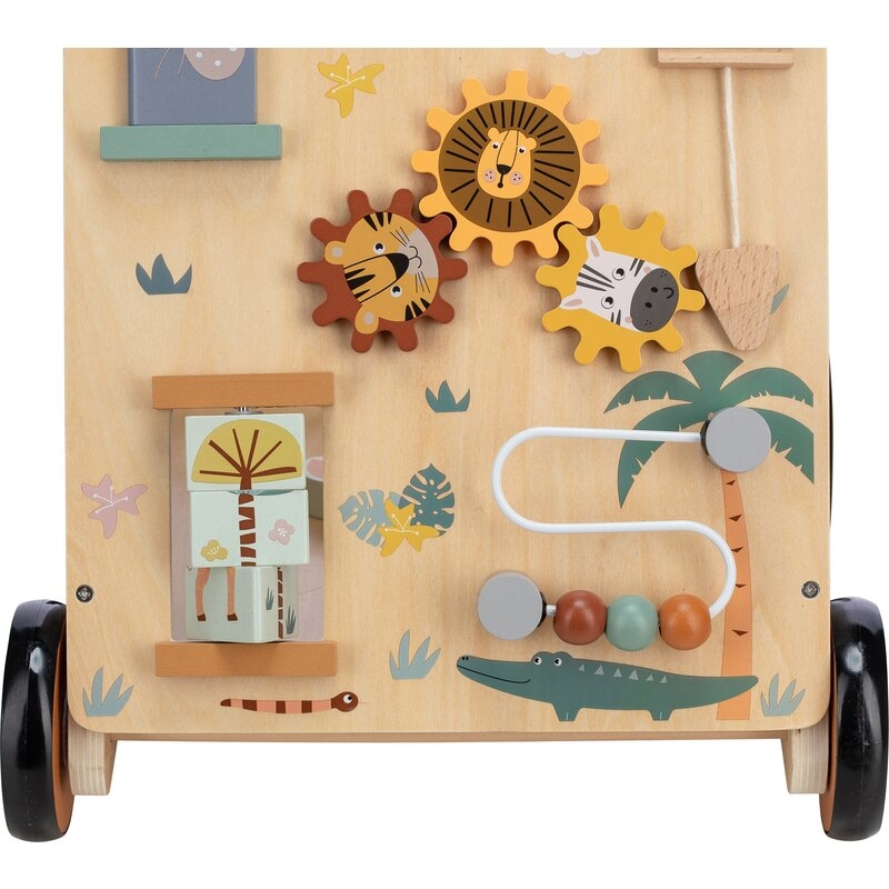 Antepremergator cu multiple activitati, Din lemn, My First Steps, 31.8 x 26.5 x45.5 cm, Free2Play, Safari
