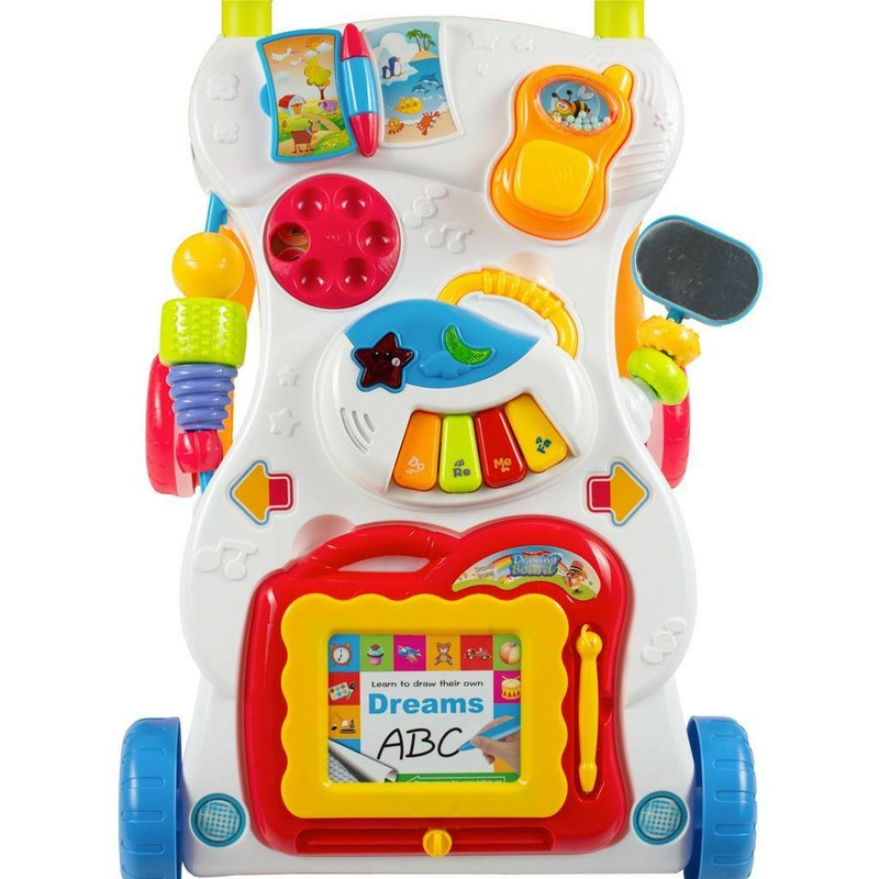 Baby Mix - Antepremergator educational cu sunete si lumini, cu panou detasabil, cu mini pian