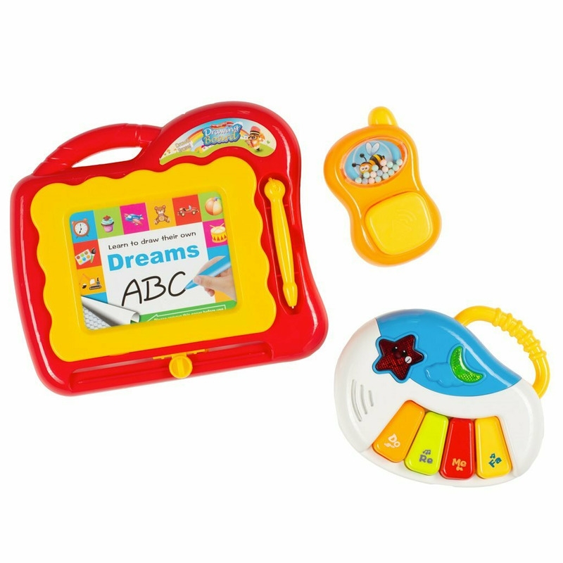 Baby Mix - Antepremergator educational cu sunete si lumini, cu panou detasabil, cu mini pian