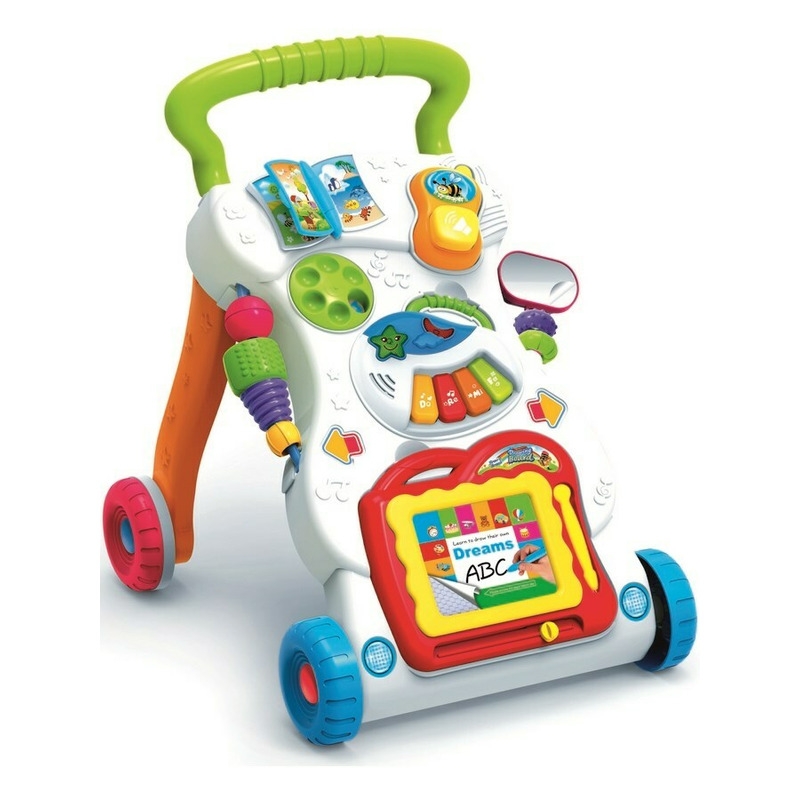 Baby Mix - Antepremergator educational cu sunete si lumini, cu panou detasabil, cu mini pian