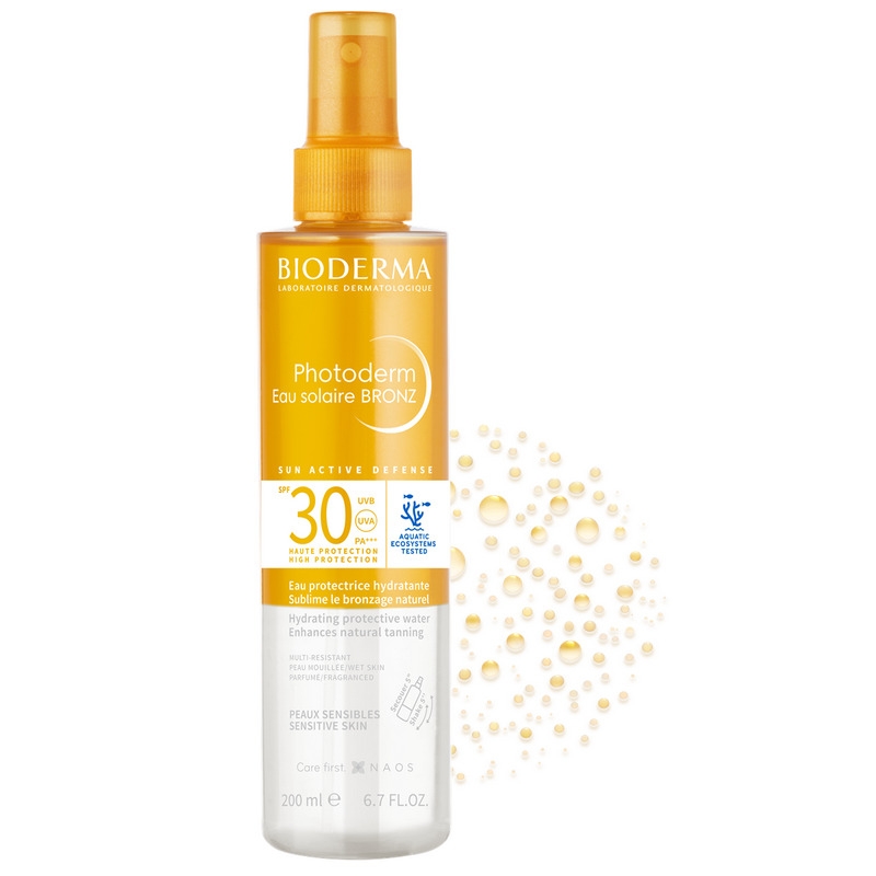 Apa cu protectie solara SPF 30 Photoderm Bronz, 200 ml, Bioderma